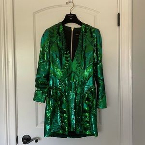 Balmain x H&M Sequence Green Dress Size 8